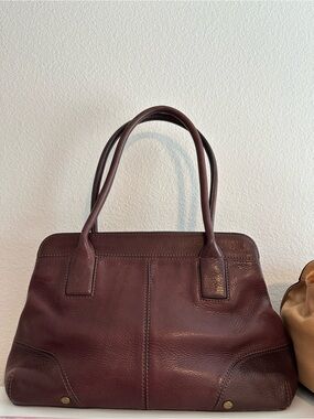 Vintage Oroton Classic Women's Leather Tote Bag - Burgundy